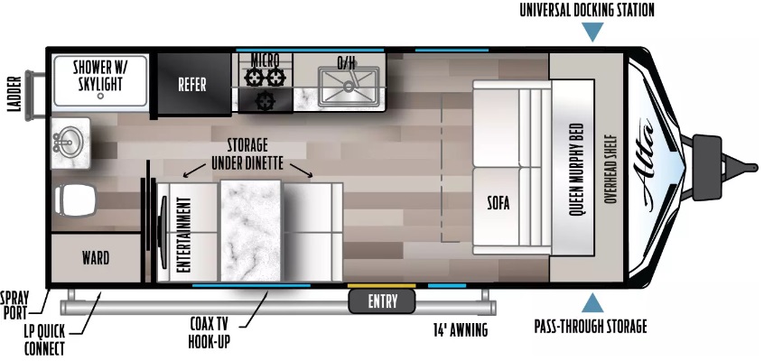 2023 EAST TO WEST RV ALTA 1600MRB, , floor-plans-day image number 0